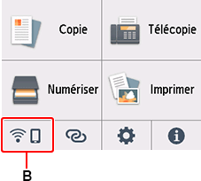 Écran ACCUEIL : sélection de réseau